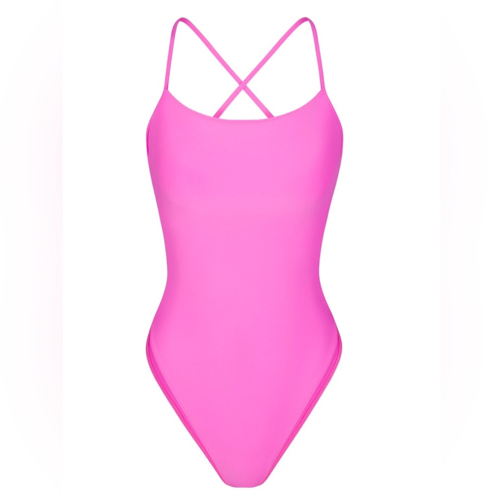 Skims 🩷🩷 Neon Orchid Swim Cami One Piece Size S NWT